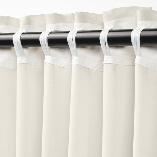 STENFRÖ Sheer curtain, 1 piece, beige/with heading tape, 300x300 cm