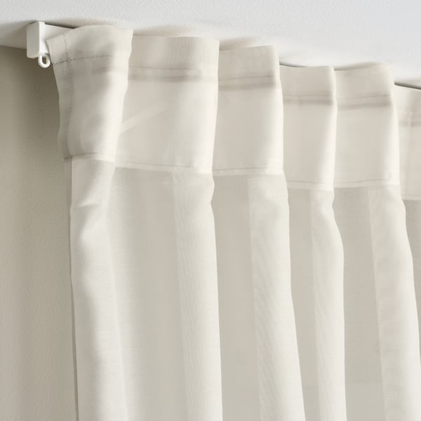 STENFRÖ Sheer curtain, 1 piece, beige/with heading tape, 300x300 cm