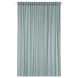 STENFRÖ Sheer curtain, 1 piece, turquoise/with heading tape, 300x300 cm