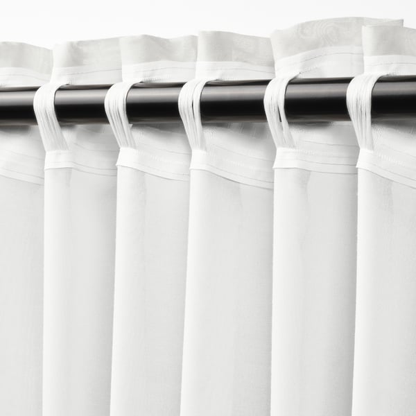 STENFRÖ Sheer curtain, 1 piece, white/with heading tape, 300x300 cm