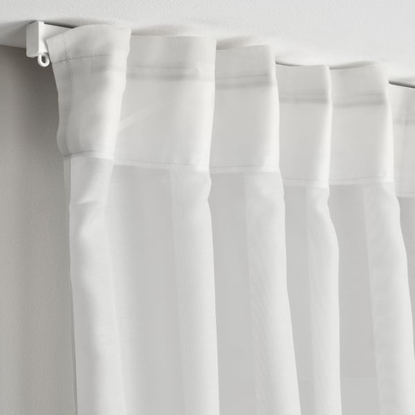 STENFRÖ Sheer curtain, 1 piece, white/with heading tape, 300x300 cm