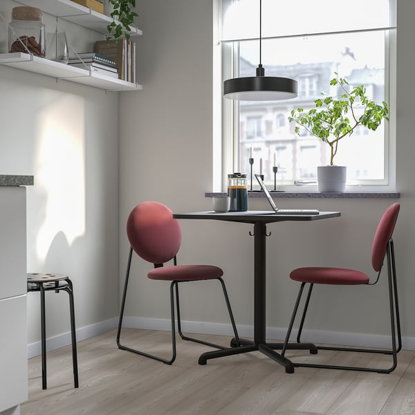 STENSELE / MÅNHULT table and 2 chairs, anthracite anthracite/Hakebo