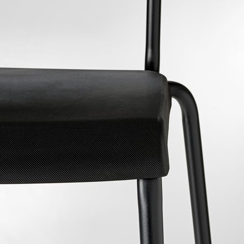 STIG bar stool with backrest, black/black, 63 cm IKEA