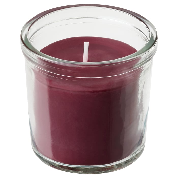 STÖRTSKÖN scented candle in glass, Berries/red, 20 hr IKEA
