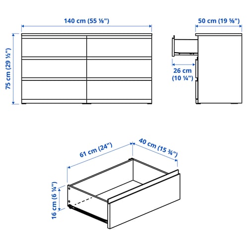 Illustration with measurements for the product: STORKLINTA.