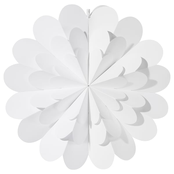 STRÅLA Lamp shade, 3D flower/white, 55 cm