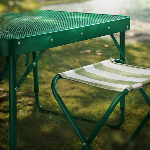 STRANDÖN Folding table set, green