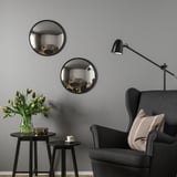 SVARTBJÖRK Decorative convex mirror, black, 41 cm