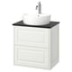 TÄNNFORSEN / TÖRNVIKEN Wash-stnd w drawers/wash-basin/tap, white/black marble effect, 62x49x79 cm