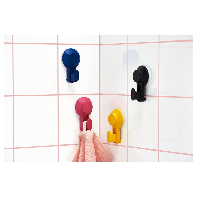 TISKEN hook with suction cup, mixed colours IKEA
