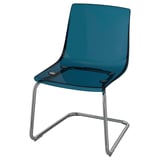 TOBIAS Chair, blue/chrome-plated