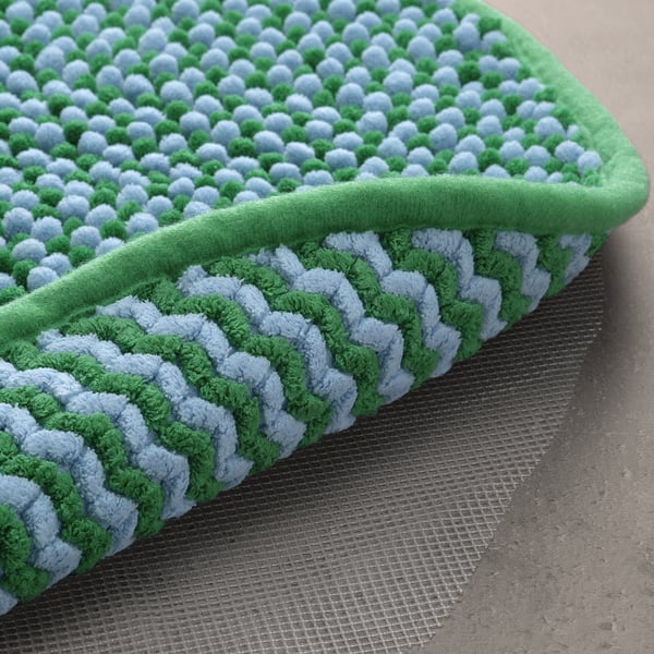 TOFTBO Bath mat, green/blue, 55 cm