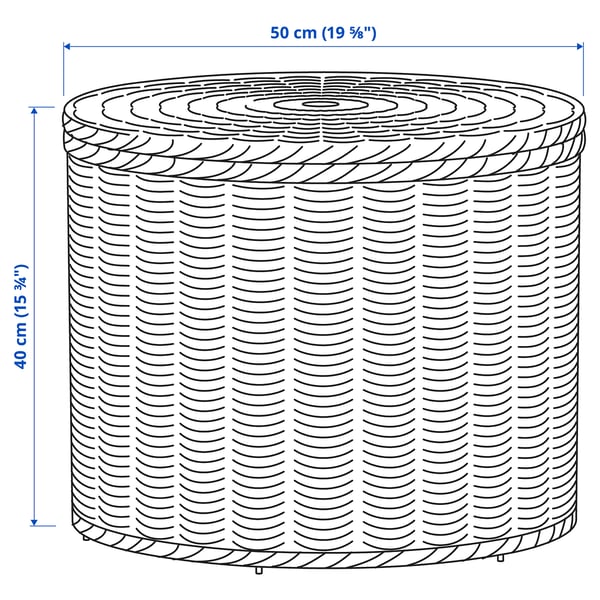 TOLKNING Pouffe with storage, handmade rattan