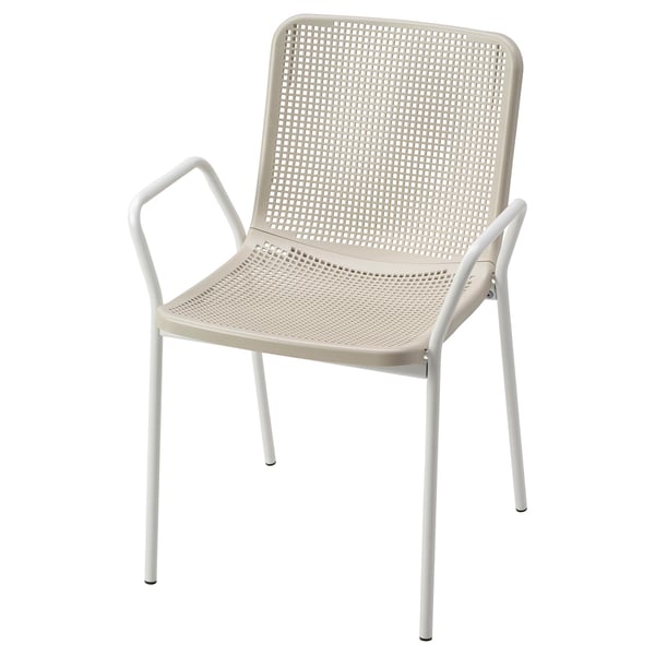 Torparo كرسي ذو مسند ذراعين داخلي خارجي أبيض بيج Ikea