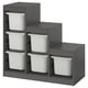 Option: TROFAST Storage combination with boxes, grey/grey, 99x44x94 cm