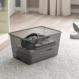 TROFAST Storage combination with boxes, white/dark grey, 46x30x94 cm