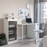 TROFAST Storage combination with boxes, white/dark grey, 46x30x94 cm