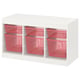 Option: TROFAST Storage combination with boxes, white/light red, 99x44x56 cm