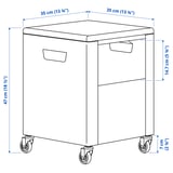 TROTTEN Storage unit on castors, white, 35x47 cm