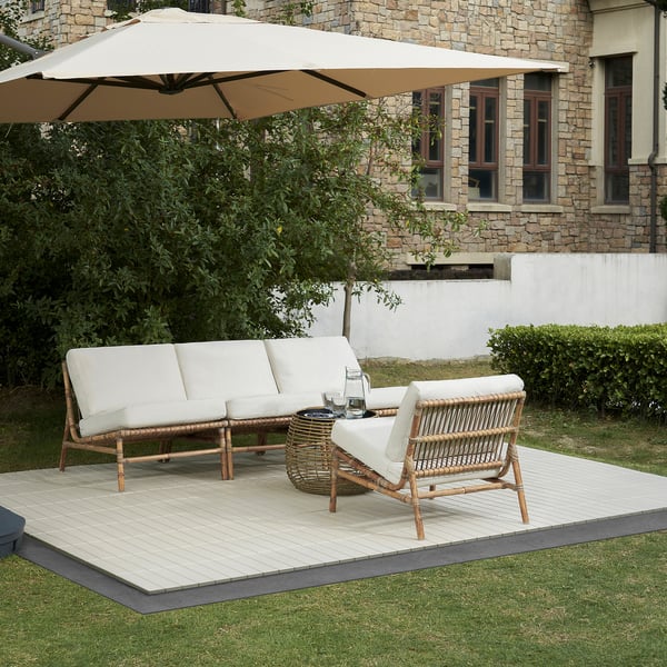 TVARÖ / FRÖSÖN 4-seat conversation set, outdoor, beige
