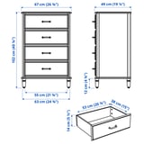 TYSSEDAL Chest of 4 drawers, white, 67x102 cm