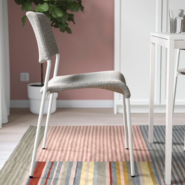 UDMUND Chair, white/Viarp beige/brown