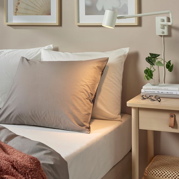 ULLVIDE Fitted sheet, white, 90x200 cm