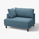 Blue UPPÅKRA sofa with wooden legs, plush cushions, and modern design.