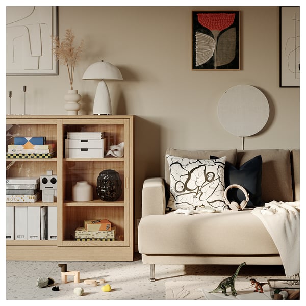 UPPÅKRA 1.5-seat module, with armrest left/Johanneshov brown-beige