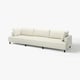 An UPPÅKRA sofa in white, featuring a clean design, boxy cushions, and wooden legs. Its comfortable and stylish.