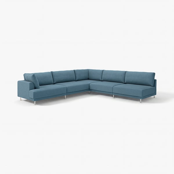 UPPÅKRA sectional sofa, teal, modern design, comfy, corner shape, with chrome legs.