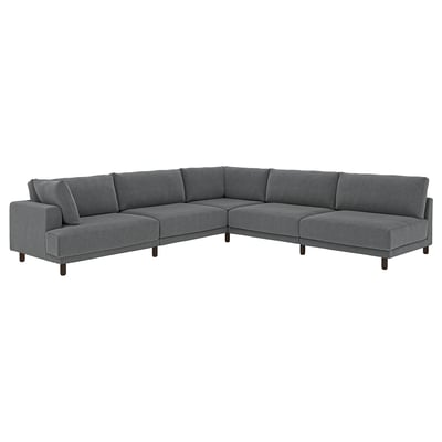 UPPÅKRA Modular corner sofa, 6 seat, with open end, right/Johanneshov dark grey