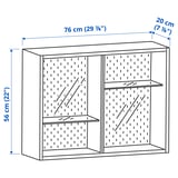 UPPSPEL Glass-door cabinet, dark grey, 76x56 cm