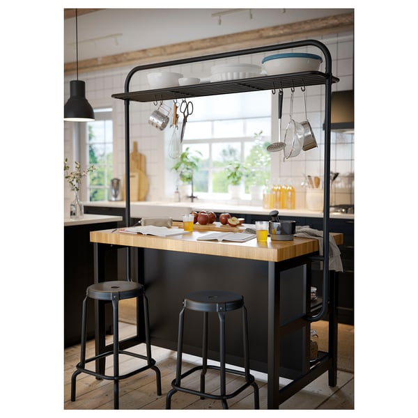Vadholma Rack For Kitchen Island Black Ikea