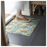 VÄLFÄRD Door mat, flower/multicolour, 40x60 cm