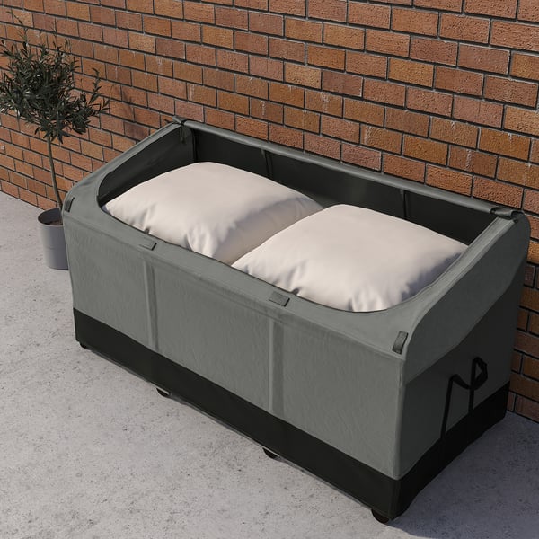 VÄTTERSÖ Storage box, outdoor, dark grey, 156x72x79 cm