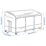 VÄTTERSÖ Storage box, outdoor, dark grey, 156x72x79 cm