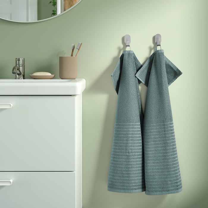 VÅGSJÖN hand towel, greyturquoise, 40x70 cm IKEA