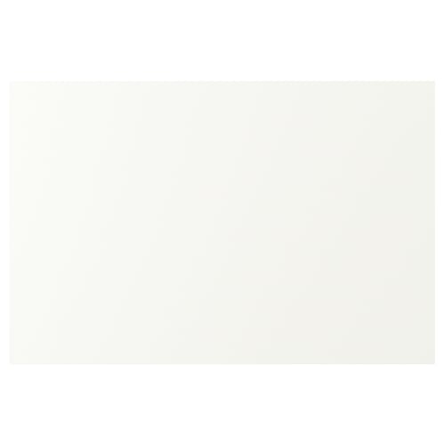 VALLSTENA white kitchen cabinets with smooth plastic foil, rectangular shape, timeless design.