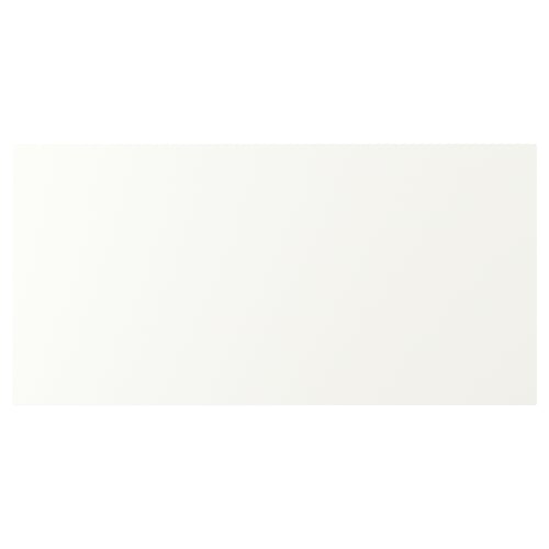 White VALLSTENA kitchen cabinets with smooth, easy-to-clean foil surfaces.