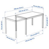 VANGSTA / KÄTTIL Table and 4 chairs, white/Knisa light grey, 120/180 cm