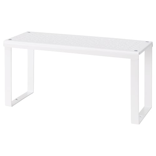 A white VARIERA shelf insert with a diamond pattern surface, made of steel with epoxy coating.