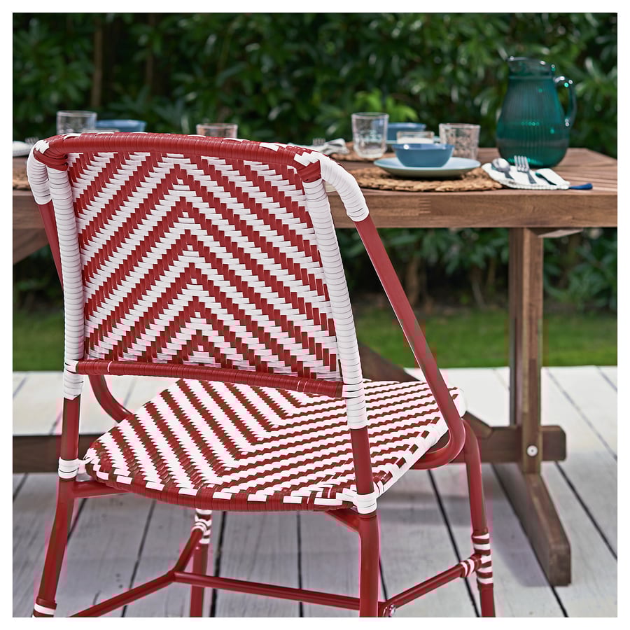 VASSHOLMEN chair, in/outdoor, red/white IKEA