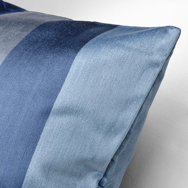 VATTENVÄN Cushion cover, blue/striped, 50x50 cm