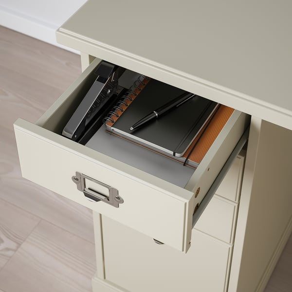 VEBJÖRN Desk, beige, 140x60 cm