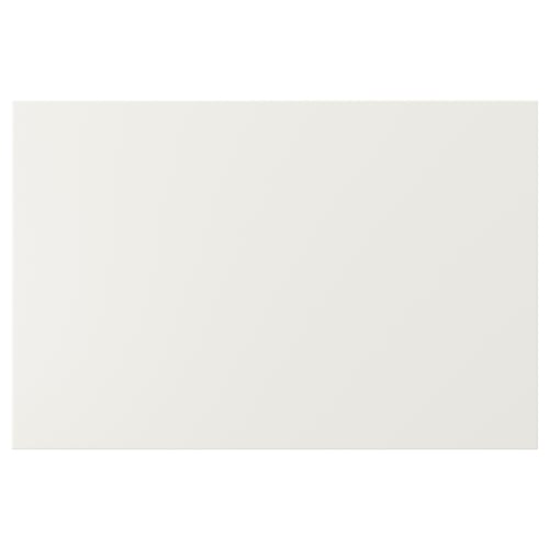 VEDDINGE white kitchen cabinet, sleek, modern clean lines, fiberboard & smooth paint.