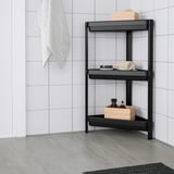 VESKEN Corner shelf unit, black, 33x33x71 cm