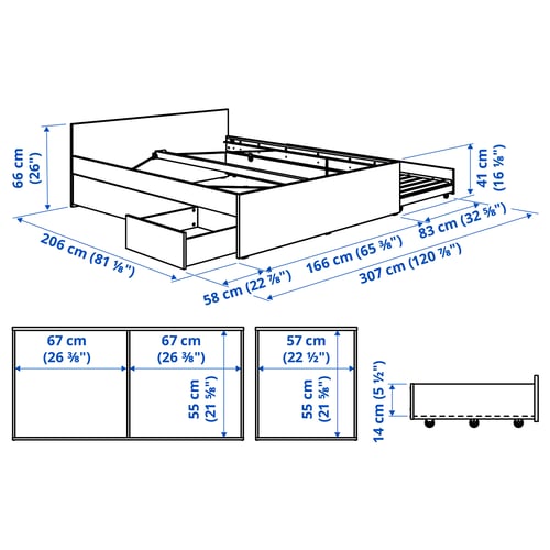 Illustration with measurements for the product: VIHALS.
