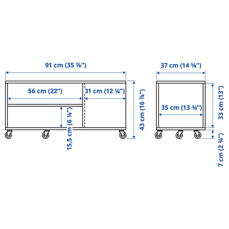 VIHALS coffee table, white, 91x37 cm - IKEA