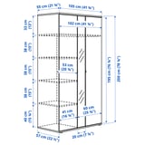 VIHALS Wardrobe with 2 doors, white, 105x57x200 cm